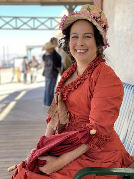 Reproduction 1881 Pumpkin Spice Bustle at Tombstone October 2021. McCall's M8189.